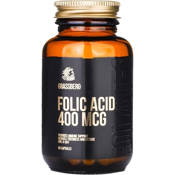Grassberg Folic Acid, 400 mcg, 60 капсули, Grassberg (7512)