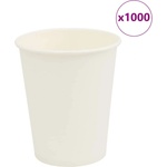 vidaXL хартиени чаши за кафе 1000 бр. 8oz 200ml White (4102791)