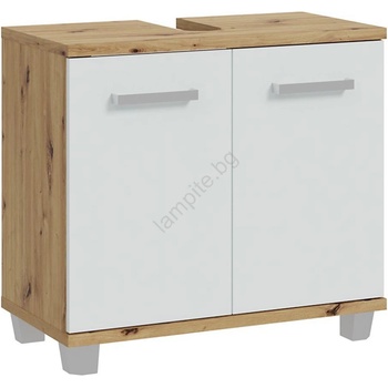 Forte Шкаф за баня VENOM бял/дъб artisan (FR0120)