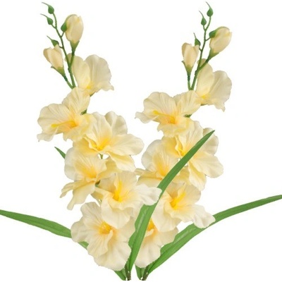 Umelá gladiola saténová bledožltá 63 cm