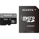 Pamäťové karty ADATA microSDHC 16GB class 10 + adapter AUSDH16GUICL10-RA1