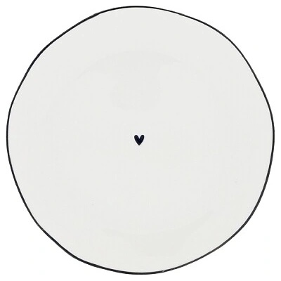 Bastion Collections Talířek SIDE PLATE with black heart 13cm LI-SIDEPL-002-BL
