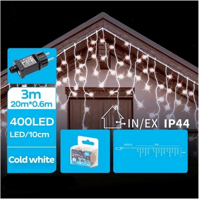 Brilagi - LED Vonkajší vianočný reťazec 400xLED/8 funkcií 23x0,6m IP44 studená biela B10303ACDD