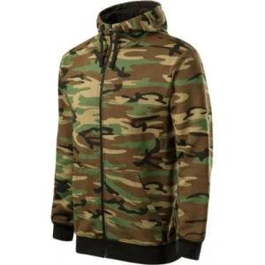 MALFINI Camo Камуфлажен суичър с цип, кафяв, 300 г/м2 (C19331)