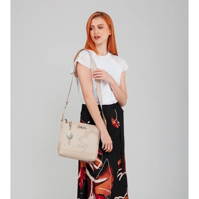 Anekke alma original ДИЗАЙНЕРСКА ДАМСКА cross-body ЧАНТА В БЕЖОВ ЦВЯТ