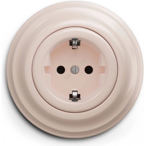 Kliklap - Ретро битова розетка с рамка SCHUKO 230V/16A в антично розово (KA0119G)
