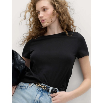 Marks & Spencer Тениска от чист памук Marks & Spencer черна Marks & Spencer | Cheren | ЖЕНИ | 8