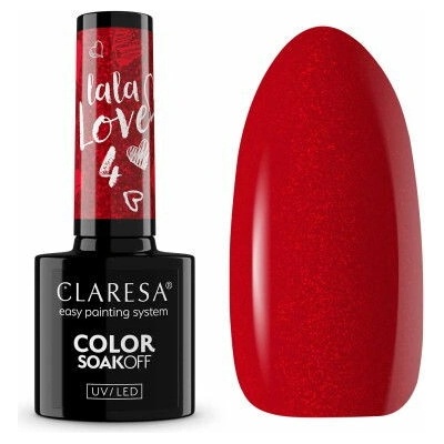 Claresa gél lak LA LA LOVE 4 sýta červená s bordovým tónom 5 ml