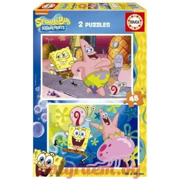 Image 1 of Educa Пъзел educa 19388 - 2 х 48 части - Спондж Боб (edu19388)