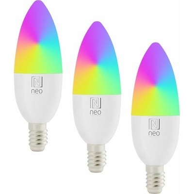 IMMAX NEO LITE SMART sada 3x žárovka LED E14 6W RGB+CCT, stmívatelná, Wi-Fi, Beacon, DO, TUYA