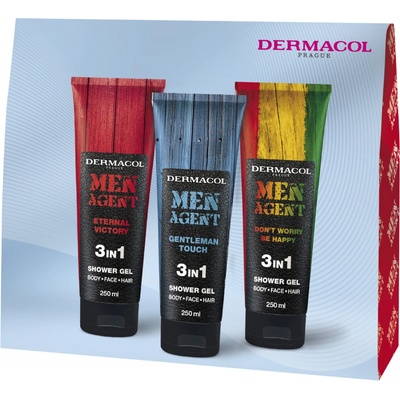 Dermacol Men Agent mix sprchových gelů - 3 x Sprchový gel 250 ml – Zboží Dáma