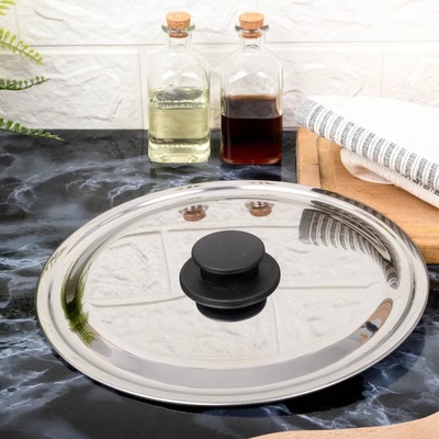 Steel Pan 24 см капак от неръждаема стомана за тенджера или тиган (10414)