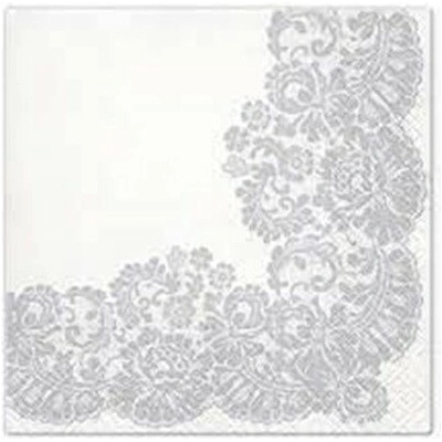 PAW Tete á Tete TL702608 Lacy Frame Silver servítky 3V 20ks 33x33cm