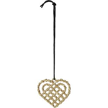 Rosendahl Декорация за коледна елха Karen Blixen карирано сърце злато (32495)