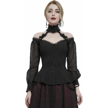 Image 1 of Devil fashion дамска блуза devil fashion - Черна готика риза с голи рамена- sht09501