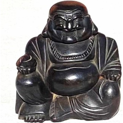 Hotei 17 cm (smějící se, veselý, šťastný, happy Buddha) - dřevěná soška