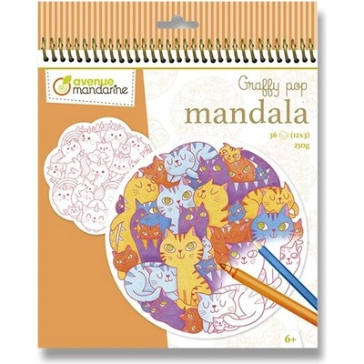 Maľovanky Avenue Mandarine Graffy Pop Mandala Mačky