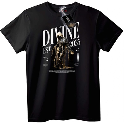 NOONEBRAND Тениска Божествено 2035 - L, Black