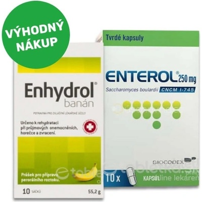 Enhydrol 10 vrecúšok + Enterol 250 mg 10 kapsúl