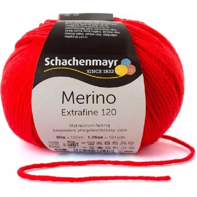 Schachenmayr Merino extrafine 120 Červená 130