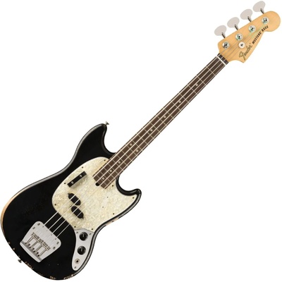 Fender JMJ Road Worn Mustang Bass RW Black Електрическа бас китара