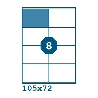Print etikety 105 x 72 mm 8 etiket na A4 100 listů, bílé - V0003027