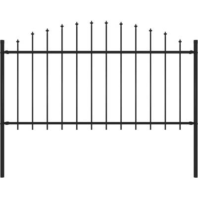 OMAXI Zahradní plot Woerden s kopím nahoře ocelový 170 x 150 cm černý 587097