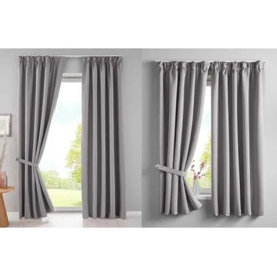 Дрейпари БГ Затъмняваща завеса "Блекаут", за окачване на релса или тръбен корниз, цвят Сив, височина 160, 225 и 245см. ширина 140 и 295см. код-202020613 Цена от 31.98лв