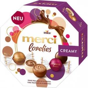 merci Шоколадови бонбони Merci Lovelies крем 185 гр