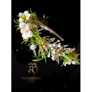 Radi handmade Дизайнерска диадема с бели цветя (793)