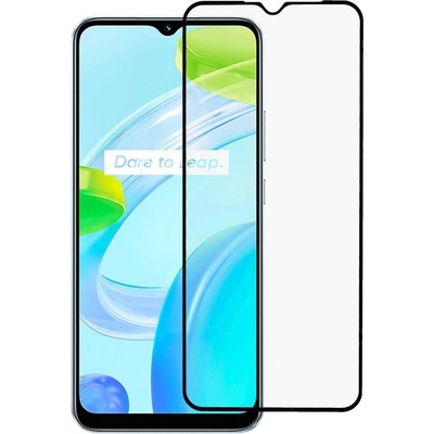 Удароустойчив стъклен протектор за Realme C30 - с черна рамка