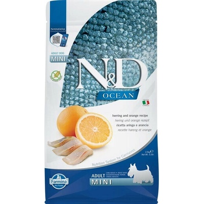 N&D Ocean Dog Adult Mini herring and orange 2,5 kg pro psy malého plemene