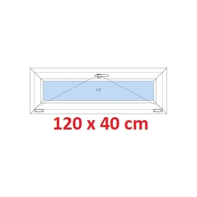 Soft Plastové okno 1200 x 400 mm sklopné Antracit krupička/bílá levé