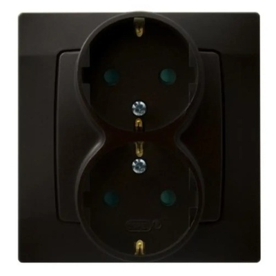 OSPEL КОНТАКТ ДВОЕН ШУКО 16А ШОКОЛАД karo