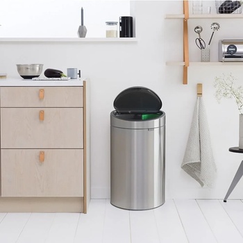 Brabantia 10 + 23 л. кош за отпадъци матиран инокс Brabantia от серия Touch Bin New (650527)