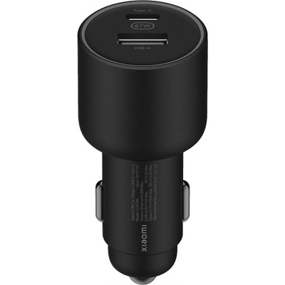Xiaomi Dual Port Quick Car Charger 67W - зарядно за кола с USB-A и USB-C изходи с технология за бързо зареждане (черен)