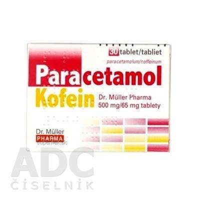 Saneca Pharmaceuticals, a.s. Paracetamol Kofein Dr. Müller Pharma 500 mg/65 mg tbl (blis.PVC/PVDC/Al) 1x30 ks