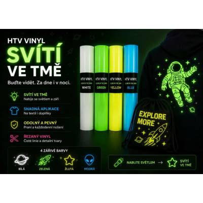 Svítící nažehlovačka (Glow in the Dark) – Texty a Loga