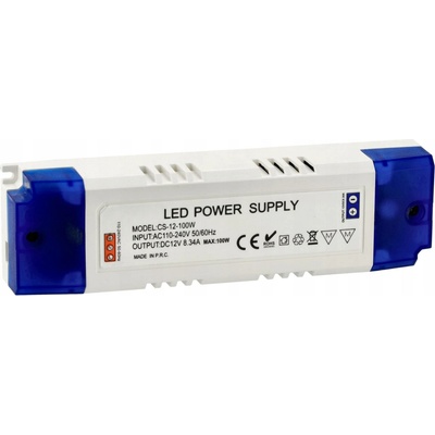 Napájecí zdroj Transformátor LED 12V 100W 8,33A IP20 Nábytkový pro LED pásek Berge