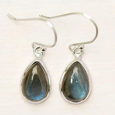 Nefertitis Labradorit duhový náušnice stříbro Ag 925 E708 NF56526 1,3 cm, 4 g