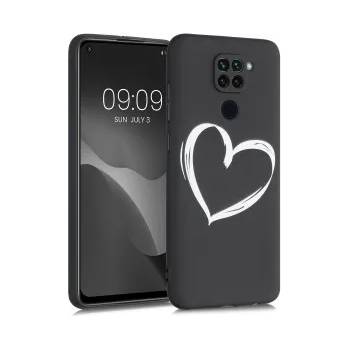 kwmobile Калъф с дизайн сърце за Xiaomi Redmi Note 9 - черен