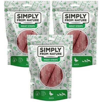 SIMPLY FROM NATURE Meat Strips Kačacie stripsy pre psov 3x 80 g
