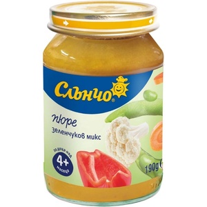 Слънчо Зеленчуково пюре Слънчо - Зеленчуков микс, 190 g (2491) - baby