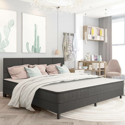 zahrada-XL 3054719 Postel boxspring tmavě šedá textil