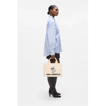 KARL LAGERFELD Памучна чанта Karl Lagerfeld IKON в бежово A4W50053 (A4W50053)