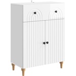 vidaXL Служебен шкаф Бял гланц 66 x 34, 5 x 90 см Инженерна дървесина (894179)