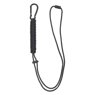 Mil-tec šňůra paracord s karabinou, černá