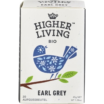 Higher Living BIO Černý čaj Earl Grey 20 x 2,5 g