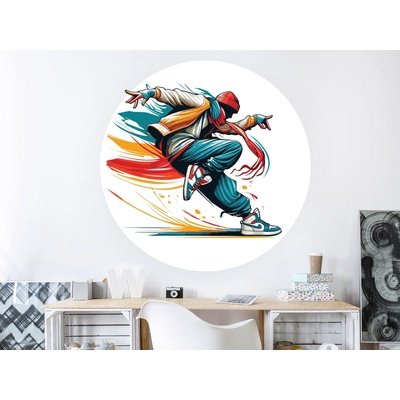 Nalepte.cz Street dance textilní prelepiteľná nálepka na stenu list 45 x 45 cm