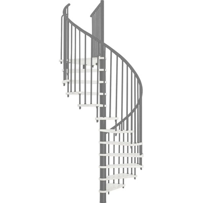 Minka STAIRS Kombinované točité schodiště Spiral Effect bílá/šedá pr. 140 cm